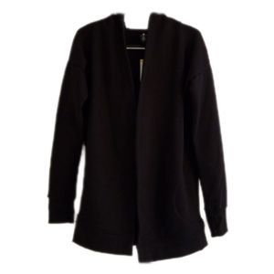 Active Life Open Draped Hoodie Cardigan Medium Black